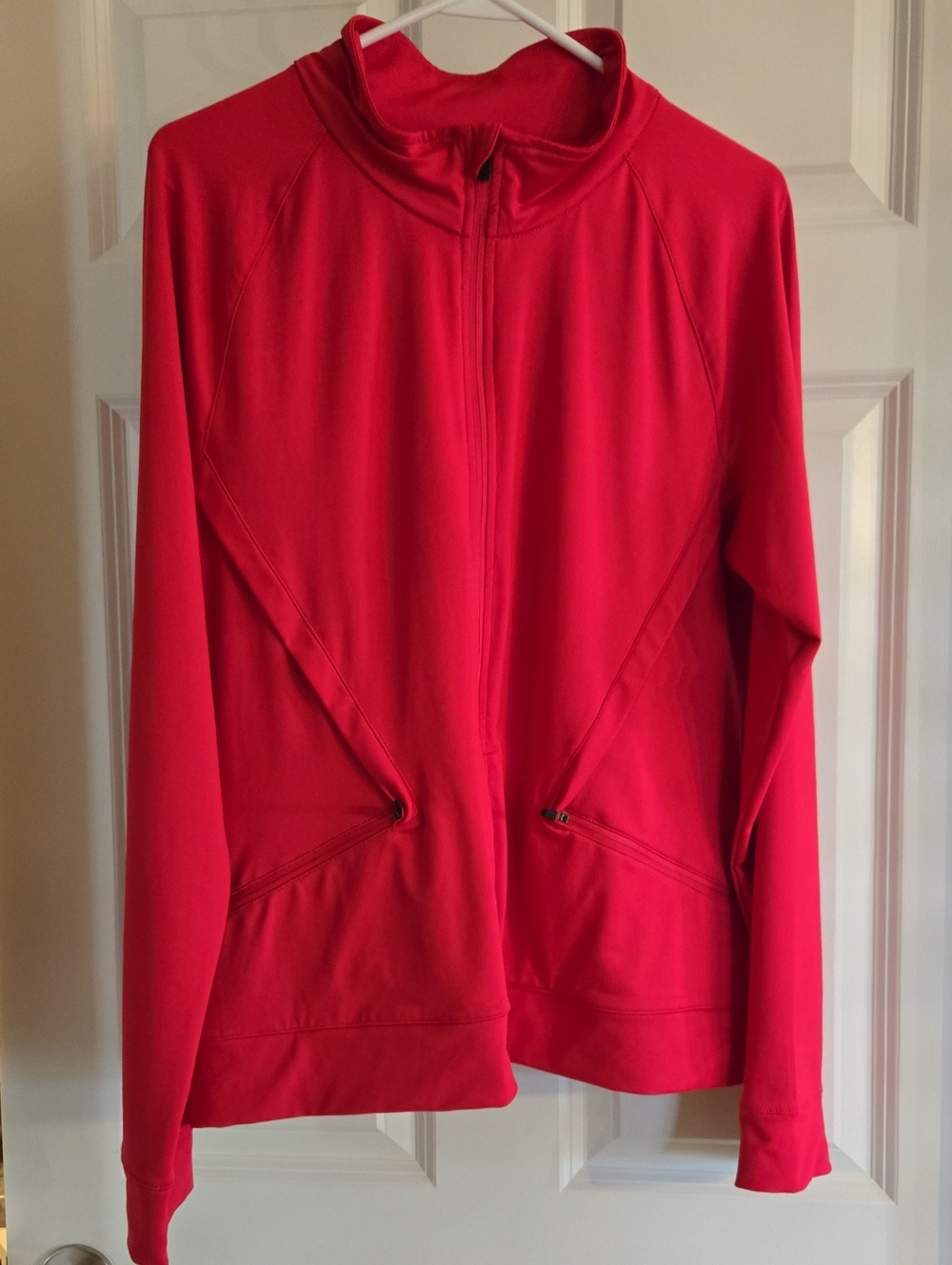 tek gear Women's Bright Red Full-Zip Athletic Bomber Jacket